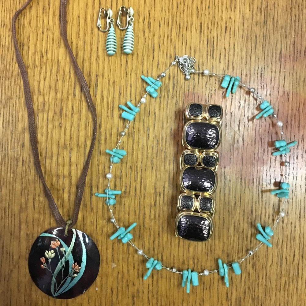 Brown and Blue Jewelry Set (4 piece)